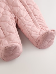 Pink Baby Quilted Nylon Pramsuit (0mths-2yrs) - Image 5 of 6