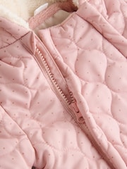 Pink Baby Quilted Nylon Pramsuit (0mths-2yrs) - Image 6 of 6