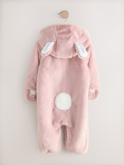 Pink - Faux Fur Bunny Pramsuit (0mths-2yrs) - Bild 2 von 6