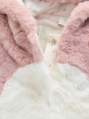 Pink - Faux Fur Bunny Pramsuit (0mths-2yrs) - Bild 3 von 6