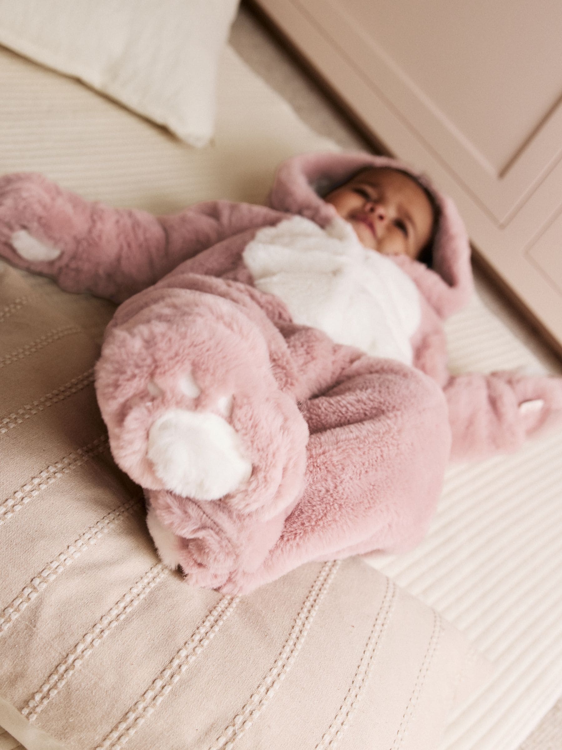 Buy Pink Faux Fur Baby Bunny Pramsuit (0-18mths) from Next USA
