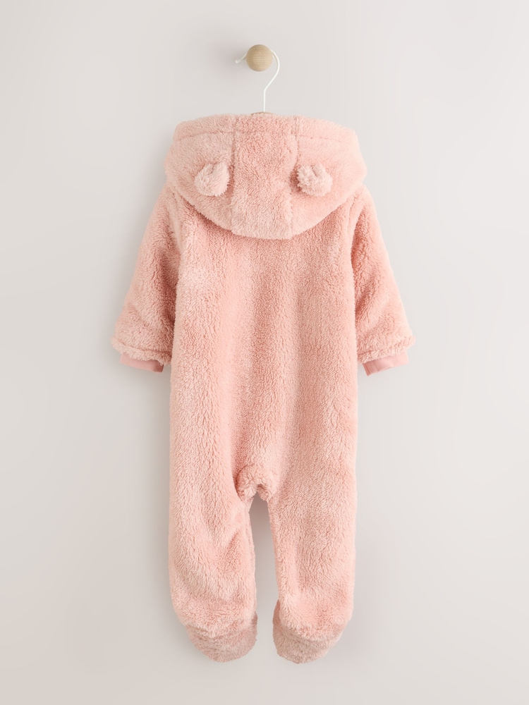 Pink Baby Fleece Pramsuit (0-18mths) - Image 2 of 6