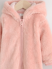 Pink Baby Fleece Pramsuit (0-18mths) - Image 3 of 6
