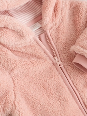 Pink Baby Fleece Pramsuit (0-18mths) - Image 4 of 6