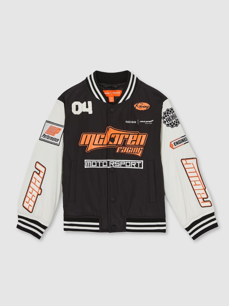 Negro/blanco crudo - Reiss Zoom Unisex Fit McLaren F1 Team Bomber Jacket - Imagen 2 de 9