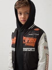 Negro/blanco crudo - Reiss Zoom Unisex Fit McLaren F1 Team Bomber Jacket - Imagen 3 de 9