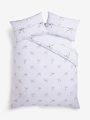 2 Pack Black/White Bow & Heart Reversible Duvet Cover and Pillowcase Set - Image 5 of 8