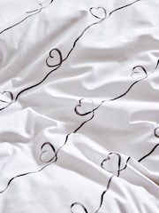 2 Pack Black/White Bow & Heart Reversible Duvet Cover and Pillowcase Set - Image 7 of 8