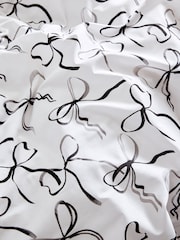 2 Pack Black/White Bow & Heart Reversible Duvet Cover and Pillowcase Set - Image 8 of 8