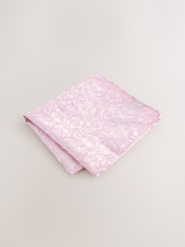 Pink Floral Tie and Pocket Square Set - Image 4 of 4