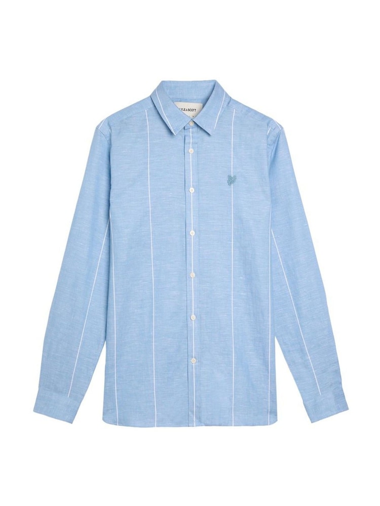 Camisa de manga comprida listrada de linho Lyle & Scott - Imagem 1 de 1