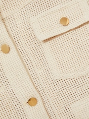 Reiss Neutral Renzo Cotton-Blend Textured Trucker Jacket - Image 7 of 7