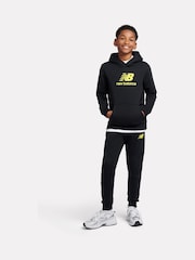 New Balance Black Boys Brush Back Stacked Logo Hoodie Set - Image 1 of 11