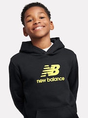 New Balance Black Boys Brush Back Stacked Logo Hoodie Set - Image 4 of 11