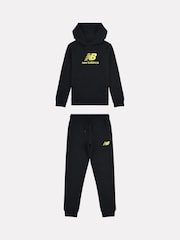 New Balance Black Boys Brush Back Stacked Logo Hoodie Set - Image 6 of 11