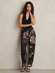 Pantalon ample Reiss Lottie Fleuri Imprimé - Image 1 de 7