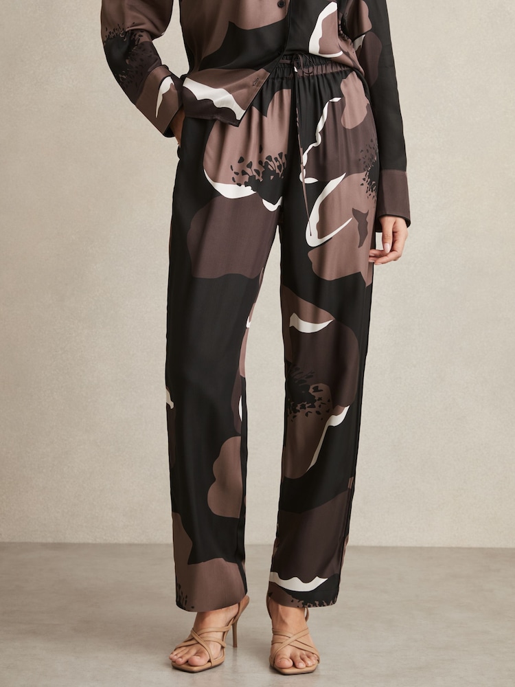 Reiss Lottie Floral-Print Wide-Leg Trousers - Image 3 of 7