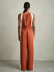 Reiss Orange Inez Colour-Block Rope-Cord Jumpsuit - Image 6 of 7