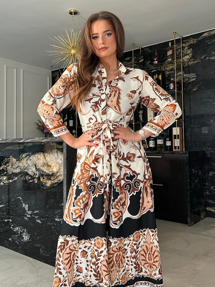 Girl In Mind Angela Tie Front Shirt Dress - Imagen 1 de 4 Girl In Mind Angela Tie Front Shirt Dress - Imagen 1 de 4
