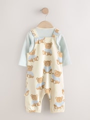 Blue Bear Print Baby Jersey Dungarees And Bodysuit Set (0mths-2yrs) - Image 4 of 7