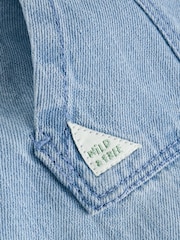 Azul - Conjunto de peto de denim y bodi de bebé (0meses -2años) - Imagen 10 de 13