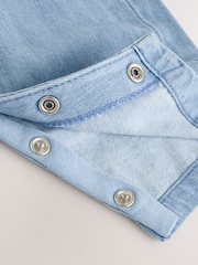 Azul - Conjunto de peto de denim y bodi de bebé (0meses -2años) - Imagen 12 de 13