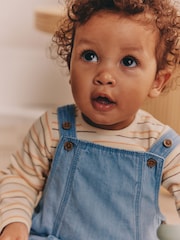 Azul - Conjunto de peto de denim y bodi de bebé (0meses -2años) - Imagen 3 de 13