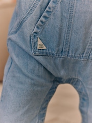 Azul - Conjunto de peto de denim y bodi de bebé (0meses -2años) - Imagen 4 de 13