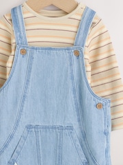 Azul - Conjunto de peto de denim y bodi de bebé (0meses -2años) - Imagen 8 de 13