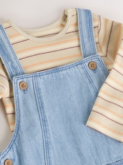 Azul - Conjunto de peto de denim y bodi de bebé (0meses -2años) - Imagen 9 de 13