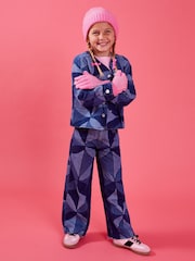 Angels By Accessorize Pink Girls Chunky Knit Winter Beanie Hat and Gloves Set - Image 1 of 3