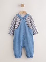 Blue Dinosaur Baby Denim Dungarees and Bodysuit Set (0mths-2yrs) - Image 3 of 10
