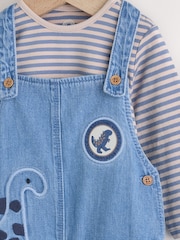 Blue Dinosaur Baby Denim Dungarees and Bodysuit Set (0mths-2yrs) - Image 5 of 10
