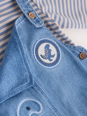 Blue Dinosaur Baby Denim Dungarees and Bodysuit Set (0mths-2yrs) - Image 6 of 10