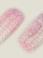 Angels By Accessorize Purple Girls Ombre Sequin Mittens - Image 2 of 3
