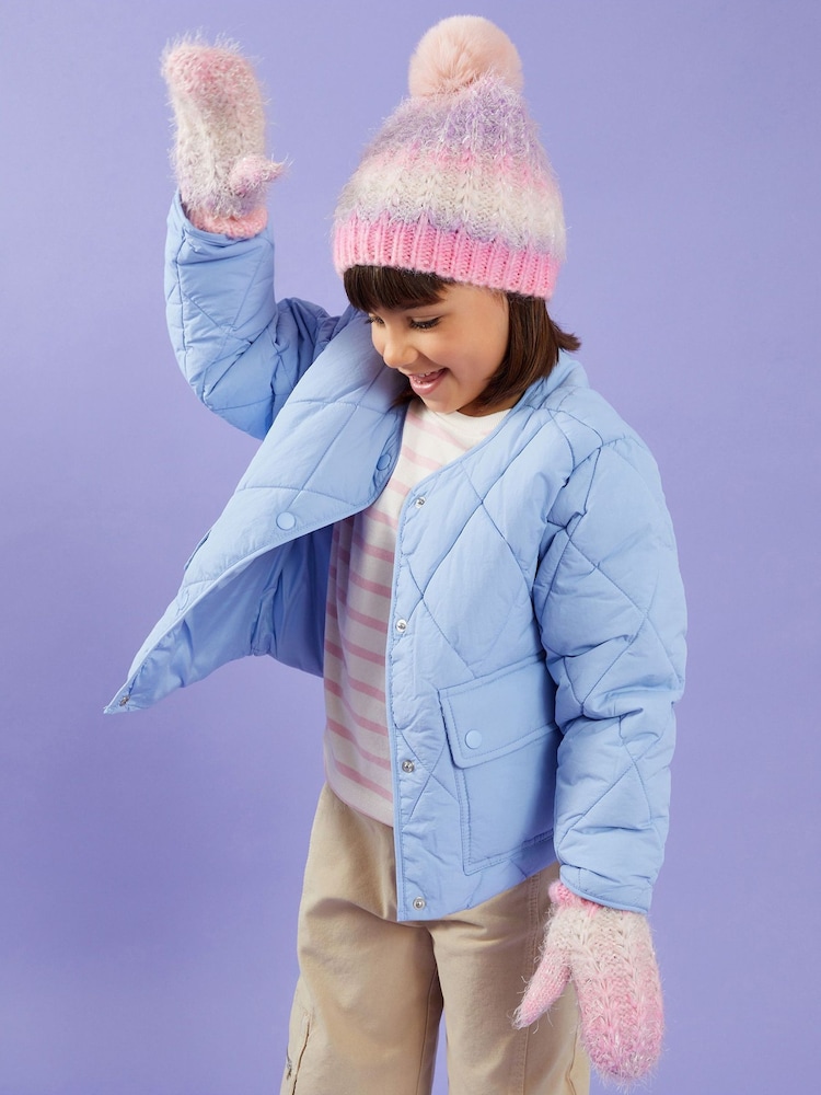 Angels By Accessorize Purple Girls Ombre Sequin Mittens - Image 3 of 3
