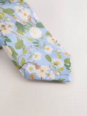 Blue Kew Gardens Floral Tie and Pocket Square - Image 2 of 4