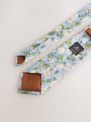Blue Kew Gardens Floral Tie and Pocket Square - Image 3 of 4