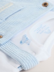 Blue Bear Baby Cord Dungarees and Bodysuit Set (0mths-2yrs) - Image 5 of 13