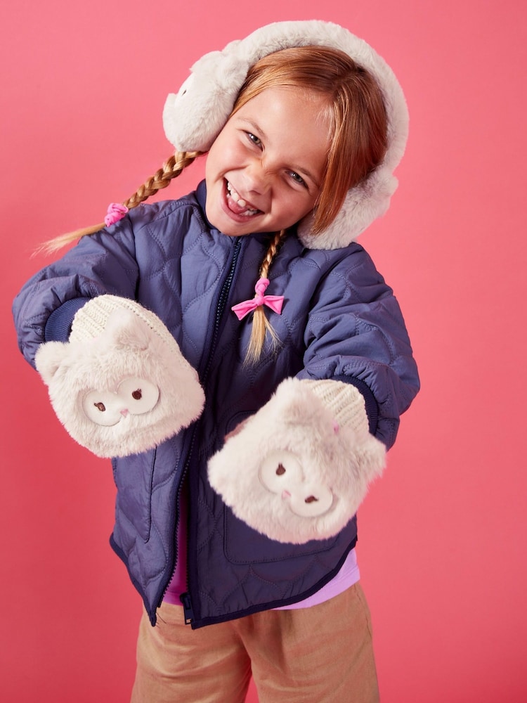 Angels By Accessorize Natural Girls Owl Fingerless Mitten Gloves - Image 3 of 3