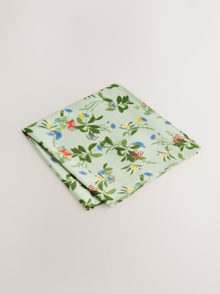 Green Kew Gardens Floral Tie and Pocket Square - Image 2 of 4