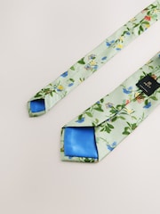 Green Kew Gardens Floral Tie and Pocket Square - Image 4 of 4