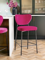 Rockett St George Hot Pink Velvet Perfect Bar Stool - Image 1 of 2