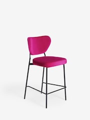 Rockett St George Hot Pink Velvet Perfect Bar Stool - Image 4 of 6