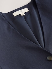 Navy Short Sleeve Jacket with Linen - Image 6 of 7