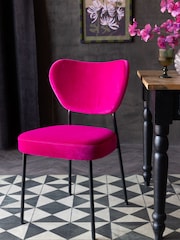 Rockett St George Set of 2 Hot Pink Velvet Perfect Dining Chairs - Image 2 of 5