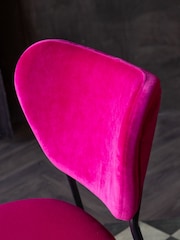 Rockett St George Set of 2 Hot Pink Velvet Perfect Dining Chairs - Image 4 of 5