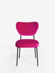 Rockett St George Set of 2 Hot Pink Velvet Perfect Dining Chairs - Image 6 of 11