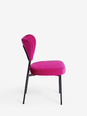 Rockett St George Set of 2 Hot Pink Velvet Perfect Dining Chairs - Image 8 of 11