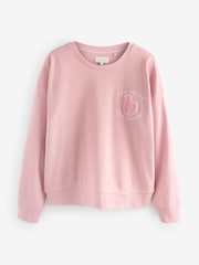 B by Ted Baker Pink Textured Wide Leg Boucle Embroidered Pyjamas Set - Image 2 of 8